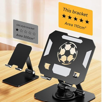 Double Axises Height Adjustable Foldable Tablets Holder with Rotating Base Carbon Alloy Design - color: Pink