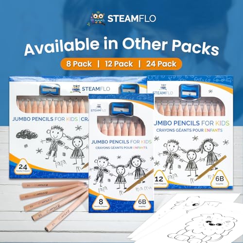 Learning Pencils for Toddlers 2-4 Years – Our Kids Pencils for Beginners Toddlers and Preschoolers with Jumbo Triangle Shape are Specially Designed Triangle (12 Pack + Sharpener) - style: 12 Pack + Sharpener