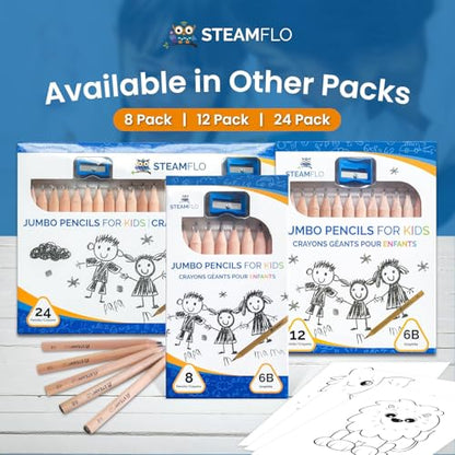 Learning Pencils for Toddlers 2-4 Years – Our Kids Pencils for Beginners Toddlers and Preschoolers with Jumbo Triangle Shape are Specially Designed Triangle (12 Pack + Sharpener) - style: 12 Pack + Sharpener
