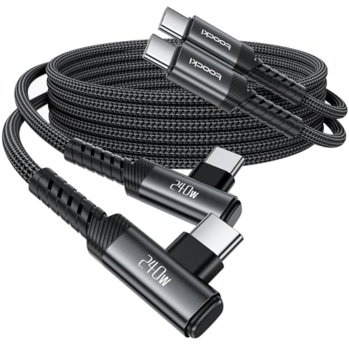 USB C Cable [2Pack, 6.6ft] 240W Fast Charging Type C Cord, Nylon Braided USB 2.0 Cable for iPhone 17 16 15 Pro Plus Pro Max Air, iPad Pro, Samsung Galaxy S24 S23, Switch, MacBook Pro, Pixel-Black - color: Black, size: 6.6+6.6FT
