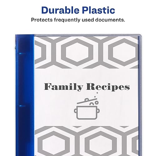 Avery Flexible View 3 Ring Binder, 1/2 Inch Round Rings, 1 Blue Binder (17670) - style: 1 Pack