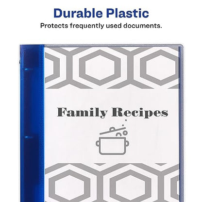 Avery Flexible View 3 Ring Binder, 1/2 Inch Round Rings, 1 Blue Binder (17670) - style: 1 Pack