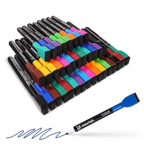 maxtek Magnetic Dry Erase Markers, Fine Tip, 12 Colors, 36 Count | Low Odor, Whiteboard Markers, Built-in Eraser - style: 36 Count 12 Colors