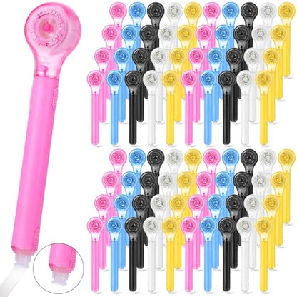 AmazingSpark 100 Pack Correction Tape Pen, 0.2" x 236" White Correction Tape Push Pull Protective Cover Easy to Use Applicator for Office Supplies