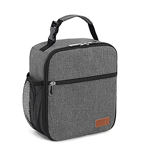 Femuar Lunch Box for Men Women Adults Small Lunch Bag for Office Work Picnic - Reusable Portable Lunchbox, Charcoal Grey - color: Charcoal Grey