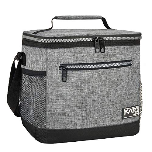 Tirrinia Insulated Lunch Box for Men/Women, Leakproof Lunch Bag for School Work, Enlarge Lunch Tote Kids Boys Girls Back to School, Soft Reusable Cooler Office Picnic Work Beach Camping with Shoulder - color: Ash Grey, size: Large - 10.5L