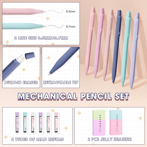 Bible Study Supplies Journaling Kit with Pen Case,12 Pastel Highlighters,5 Black Ink Gel Pens, 6 Mechanical Pencils 0.5 & 0.7mm,Sticky Note Index Tab and So on for bible study - color: Pink