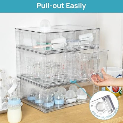 Vtopmart 7pack Easily Clear Storage Dawers - style: 1 Wide+2 Medium+4 Small
