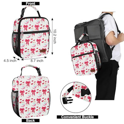 Lunch Box for Men & Women Durable Lunch Bag for Adults Reusable Small Lunchbox Bowknot - color: Bowknot