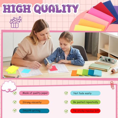 Zubebe 200 Pads 1.5 x 2 Inch Sticky Notes Bulk, Bright Colors Notepads Self Stick Note Square Memo Sticky for Office Back to School, 45 Sheets/pad - size: 1.5 × 2 Inch