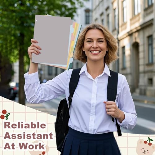 6 Sets Dividers for 3 Ring Binder,8 Tab,Come with 252 Pcs Blank Sticky Labels - size: 6Sets-8TAB