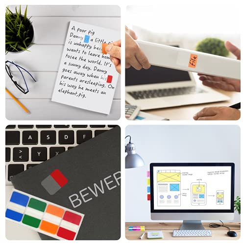 KICNIC Sticky Index Tabs 480 Pieces, 1 Inch Divider Tabs Stick On, Page Marker Bookmark, Write Tab Flags Self Adhesive, 6 Dispensers, 20 Pcs/Color