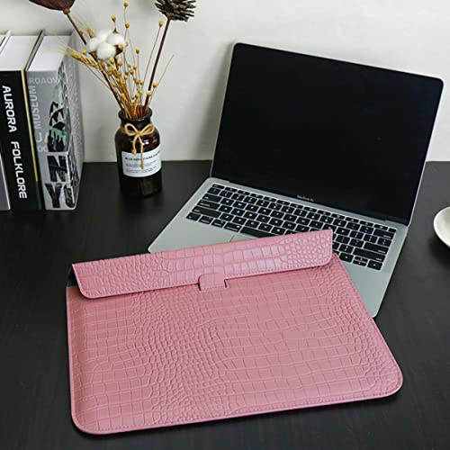 Protective Slim Portable Laptop Sleeve 13-13.6 Inch Crocodile PU Leather Case for MacBook Neo 13 A18 Pro A3404 / Air 13 / Pro 13 M5 A3449 M4 A3240 M3 M2 M1, for HP Dell Lenovo Notebook, Pink - color: Pink