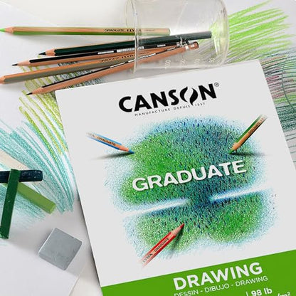 Canson Graduate Drawing Pad, Foldover, 11x14 inch, 30 Sheets | Artist Paper for Adults and Students - Drawing, Sketching and Art Journaling - color: White Paper, size: 11x14 inch