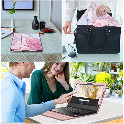 Fintie Sleeve Case for 11.6" Lenovo Chromebook 3 11 - Premium Portfolio Book Cover Compatible w/ 11.6" HP Chromebook 11 G5, Glitter Marble