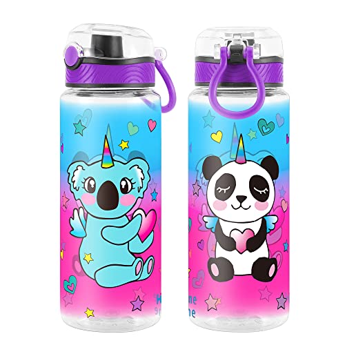 Cute Water Bottle for School Kids Girls, BPA FREE Tritan & Leak Proof & Easy Clean & Carry Handle, 23oz/ 680ml (Koala) - color: Koala