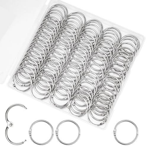 OWLKELA 100Pcs Inch Binder Rings 1inch, Loose Leaf Metal Rings for Cards & Documents, Nickel Plated Steel Clip & Key Rings - color: Silver, size: 1 inch 100 Pcs