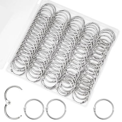 OWLKELA 100Pcs Inch Binder Rings 1inch, Loose Leaf Metal Rings for Cards & Documents, Nickel Plated Steel Clip & Key Rings - color: Silver, size: 1 inch 100 Pcs