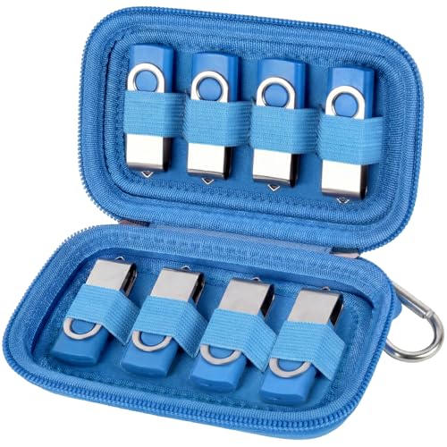 USB Flash Drive Case, SD Card Holder Compatible with Thumb Drive, Memory Cards, SDXC SDHC Storage Bag, Electronic Accessories Organizer for SanDisk for Samsung for Inland (Sky Blue) - color: Sky Blue