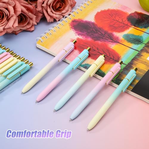 10 Pcs Black Gel Pens 0.5mm Gel Ink Pens Bulk Fine Point Pens morandi | Smooth Writing Retractable Roller Ball Gel Pen Morandi ABS Case with Pocket Clip Perfect for Office back to School - color: Molandi