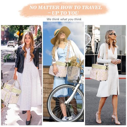 LOKASS Lunch Box for Women-16L-Insulated Lunch Bag Women, Expandable Double-layer Leakproof Cooler Bag with Upgrade Adjustable Shoulder Strap Ideal for Work/Travel/Picnics（White Flower） - color: White Flower