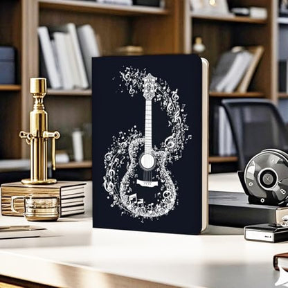 Lovdazzles Pretty Leather Lined Journal Guitar Tab Music Notebook 200 Pages A5 Ruled Journaling Notebooks, for Music Composition Songwriting for Instrument Lovers Musicians Students(5.8 x 8.3) - color: Multi 1709