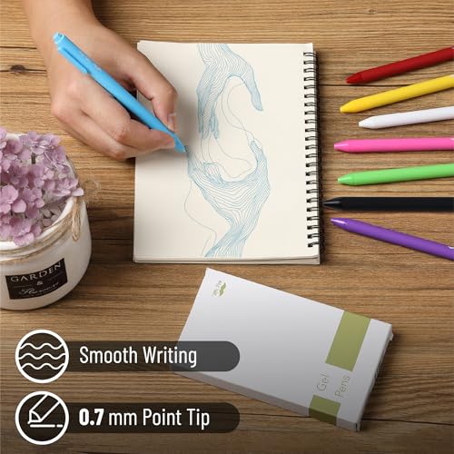 Mr. Pen- Retractable Gel Pens, 8 Pack, Vivid Color Ink, Fine Point 0.7 mm | Fast Dry, Smooth Writing, Cute Gel Ink Pens for Drawing, Writing Planner and School Supplies