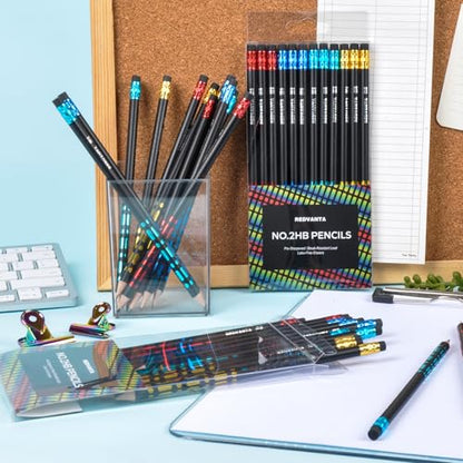 Pre-Sharpened Pencils #2 HB for Kids, School Number 2 Pencils with Latex-Free Erasers, Smooth Writing, Break-Resistant, Easy to Sharpen, Comfort Grip, Back to School Supplies, 12 Count - color: Black