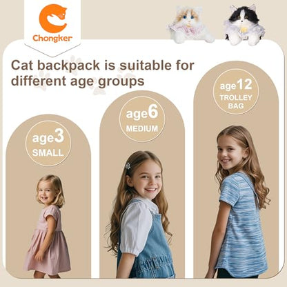Chongker Stuffed Animals Backpack - Cute Cat plush Backpack Toy, Handcrafted Realistic Cat Shaped Backpack, Heartwarming Surprise Idea, Companionship Stuffed Cat, Large Black Cat - style: Black Cat Backpack