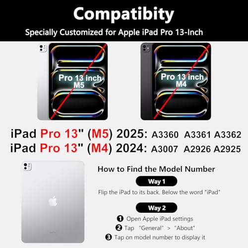 aMZCaSE for iPad Pro 13 inch Case with Keyboard (M5/M4) 2025/2024, for iPad Pro 13 Keyboard with Magnetic Detachable Folio Slim Cover, Smart Sleep/Wake, Pencil Holder, Gray - color: Gray