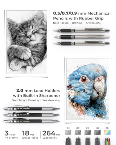 Four Candies School Supplies with Pen Case, 45ct Black | Back to School Stationery Set, Essentials for College & Nursing Students, 6 Gel Pens, 6 Mechanical Pencils, 12 Highlighters - color: Black, size: 45 Count (Pack of 1)