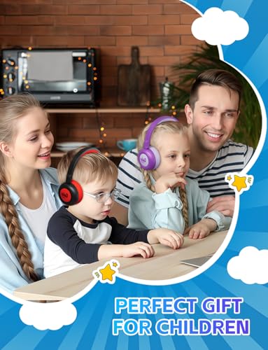 Kids Bluetooth Headphones,Toddler Headphones with Microphone,85dB Volume Limited,Bluetooth 5.4 Twistable Lightweight Kids Wireless Earphones for Boy Girl Tablet Travel School - color: Black