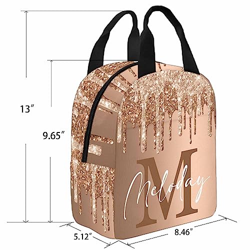 Custom Backpack for Kids, Personalized Golden Sparkle Glitter Initial Bag Schoolbag Casual Daypack Customized Name Lunch Box Bag Travel Laptop Bag Backpack for Daughter Son Teens Travel Picnic - color: Multi 16