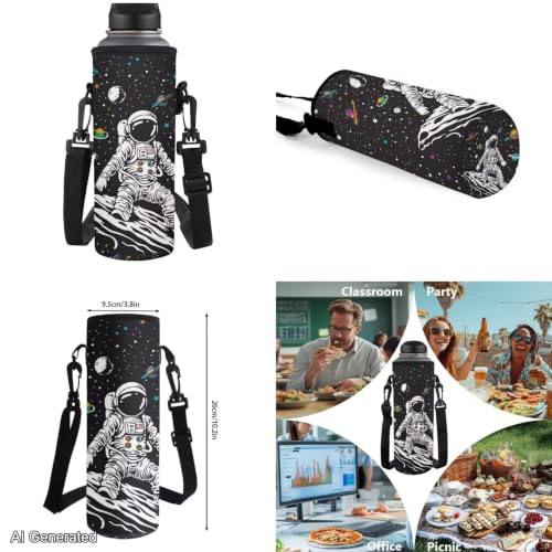 Cool Astronaut Backpack for Boys Girls Backpack with Lunch Box & Pen Pouch & Water Bottle Cover Teenage Students Lightweight 17 inch Bookbag Back to School Birthday/Christmas Gift for Kids - color: Cool Astronaut
