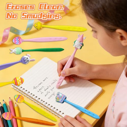 24 Pcs Easter Day Erasers Cute Erasers Bulk Pencil Eraser for Easter Basket Stuffers Party Favors Easter Egg Fillers Hunt (Easter) - style: Easter