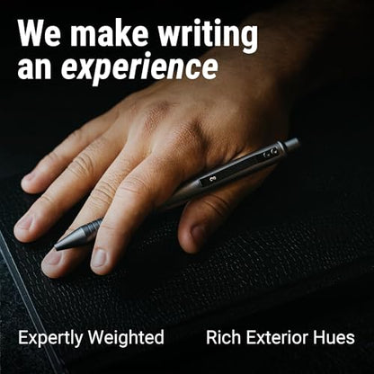 Everyman Crimson Grafton Gel Ink Pen Bundle | Premium 0.7mm Refillable Metal Pen with Comfortable Grip + 3 Black Refills | Smooth Writing EDC Pen Set for Office, Travel, Gifts & Daily Use - color: Crimson, style: Pen and Refil Set