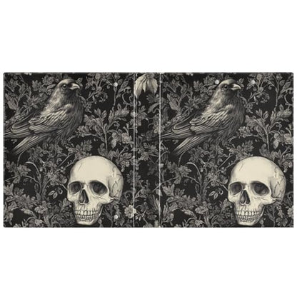 Gothic Skull with Crow Goth Black Binder 1.5 Inch Binder with Clipboard&Pockets, Hardcover Binders 3 Ring, Heavy Duty Large File Folder for Office School Supplies - Holds 200 Sheets - color: Gothic Skull With Crow, size: 1 Pack-12.4x10.63in