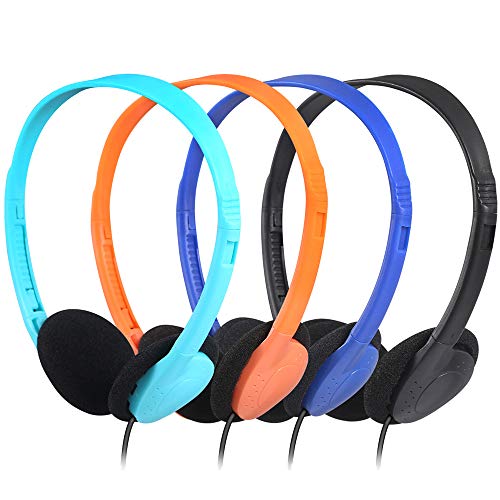 CN-Outlet Classroom Headphones Bulk for Kids Multi Colored 20 Pack, Wholesale Student Headphones for Schools, Libraries, Computer Lab, Testing Centers, Museums, Hotels - color: Mixed Colors