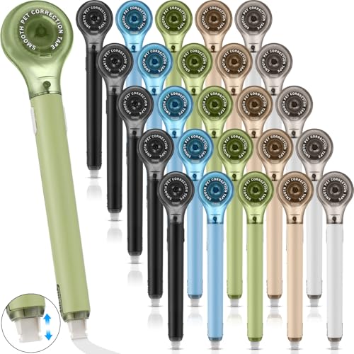 Gersoniel 25 Pack Correction Tape Pen Correctional Ink Tape Push Pull Protective, Easy to Use Applicator for School Office Supplies, 0.2 x 236 Inch (Natural Color) - color: Natural Color