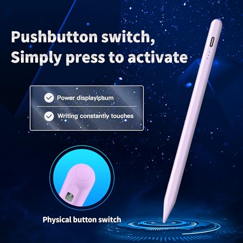 Stylus Pen Android for Samsung Galaxy Tab A11+/A11/A9/A9Plus/A8/A8plus/A7/A7lite Push-Button Switch, Accurate Writing, +2Nibs&Long Battery Life(NW Purple) - color: NW Purple