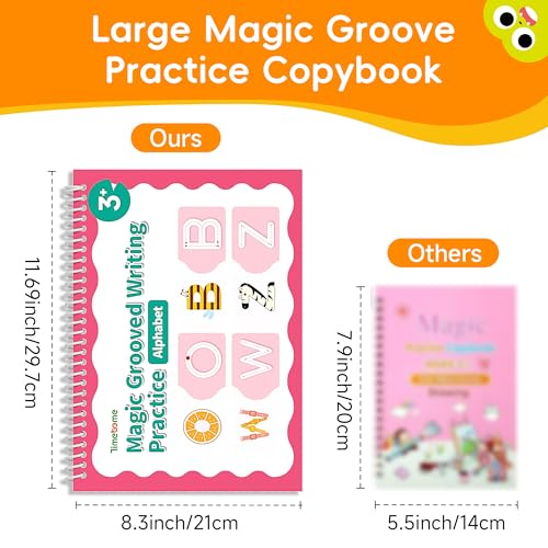 Large Magic Grooved Writing Practice for Kids 3-5, Grooved Writing Books Ages 6-8, Magic Book Handwriting Practice for Kids 5-7, Preschool Workbook Tracing Books for Boys & Girls - size: 1 Count (Pack of 1)