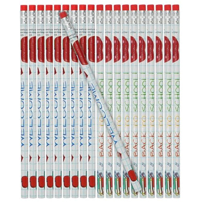 4E's Novelty 32 Pack Welcome Back to School Pencils for Kids for First Day of School Gifts from Teacher to Students, Inspirational Motivational Pencil Classroom Reward