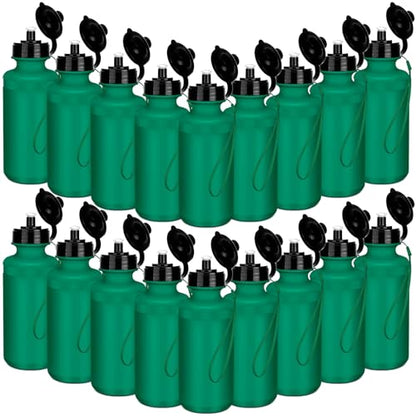Zubebe 36 Pcs Sports Water Bottles Bulk Squeeze Reusable Plastic Water Bottles Back to School Supplies Summer Gifts for Students School Travel Hiking Cycling Event Team Gift - color: Dark Green