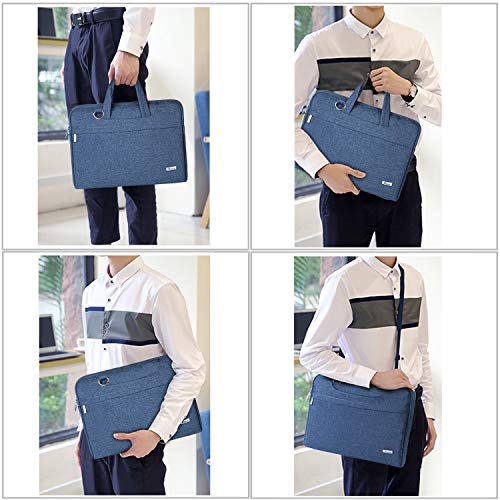 Voova Laptop Bag 17 17.3 Inch Waterproof Laptop Sleeve Case with Shoulder Straps & Handle, Computer Case Cover Slim Briefcase Compatible with 17-18” Hp Dell Asus Acer, Blue - color: Blue, size: 17-17.3 In