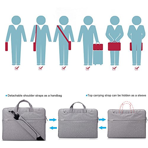 Lacdo 13 Inch Laptop Shoulder Bag Sleeve Case for 13 inch MacBook Pro 2012-2015/13 inch MacBook Air A1466 A1369 2010-2017 / Lenovo HP Dell Acer ASUS Chromebook 13, 13.8 inch Surface Laptop 7, Gray - color: Gray, size: Older MacBook Air Pro & 13 Inches