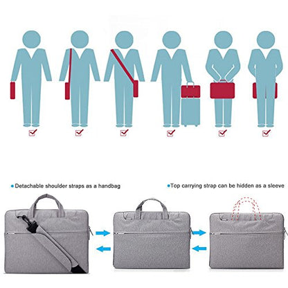 Lacdo 13 Inch Laptop Shoulder Bag Sleeve Case for 13 inch MacBook Pro 2012-2015/13 inch MacBook Air A1466 A1369 2010-2017 / Lenovo HP Dell Acer ASUS Chromebook 13, 13.8 inch Surface Laptop 7, Gray - color: Gray, size: Older MacBook Air Pro & 13 Inches