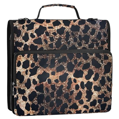 3 Ring Zipper Binder with Shoulder Strap Black Skulls Cats Gothic Style Binder Bag - color: Multicolored 11