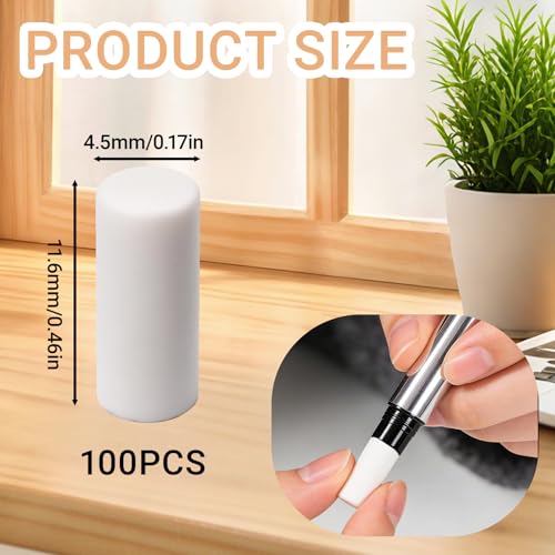 100-Pack Mechanical Pencil Eraser Refills - Erasers Refill White Available for Most Mechanical Pencil - Easy to Clean Without Scratching Paper