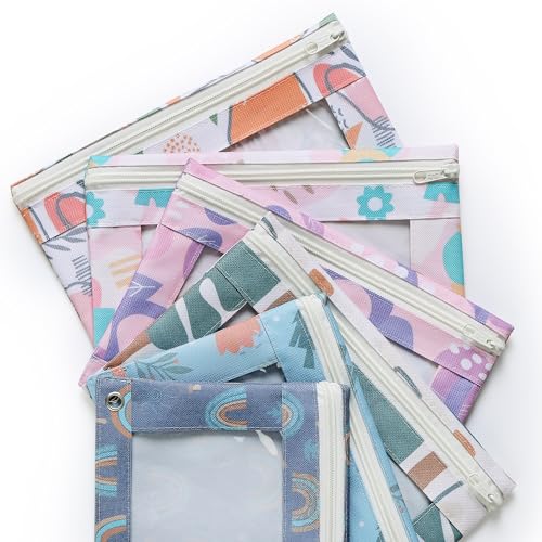 Mr. Pen- Pencil Pouch for 3 Ring Binder, 2 Pack, 10"x6.75", Smooth Zipper | Clear Window, Large Capacity Pencil Case with 3 Reinforced Grommets for School, Office, Supplies Storage | Clear Window, Large Capacity Pencil Case with 3 Reinforced Grommets for