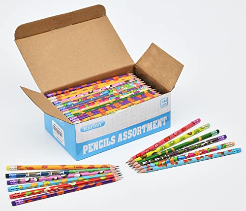 Rarlan Fun Pencils for Kids, #2 HB, Pre-Sharpened, 144 Count Bulk Pack | Classroom Pencils with Erasers for School and Teacher Supplies, Writing, Drawing and Sketching - size: 144 Count (Pack of 1)